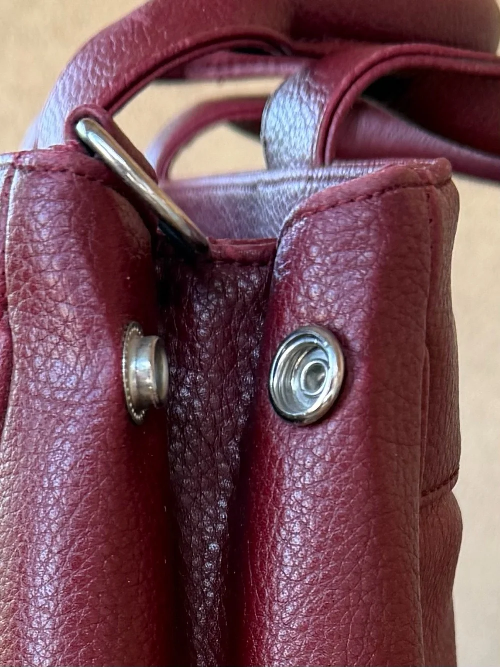 Darci Burgundy Laptop Tote Business Bag Shoulder Strap & Expansion Snaps Unisex